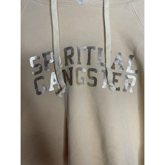 Spiritual Gangster Hoodie Womens Large Yellow 100% Cotton Pullover Sweatshirt - Picture 2 of 6